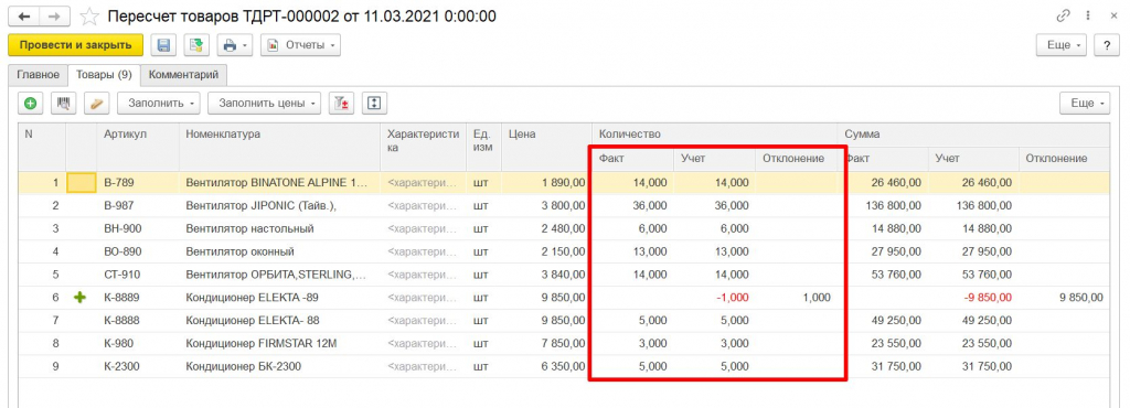 информация о ТМЦ