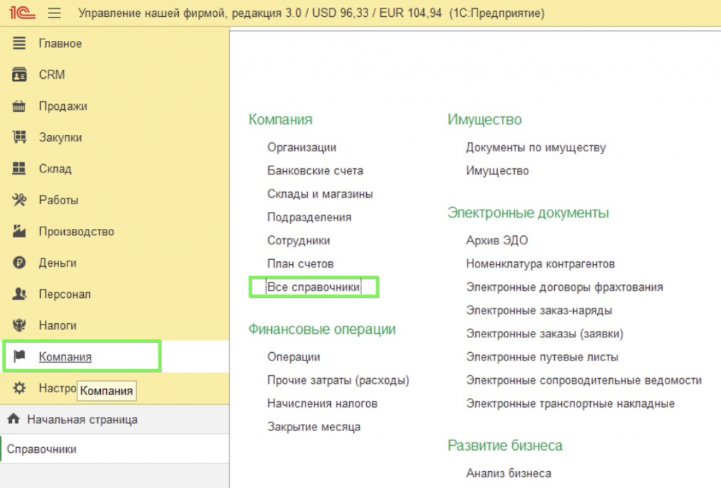 Номенклатура УНФ