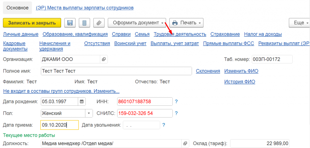 трудовая деятельность