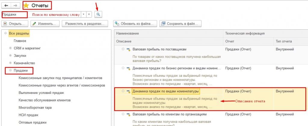Основные типы отчетов в 1С