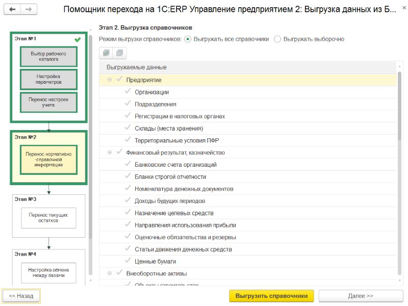 Выгрузка всех справочников